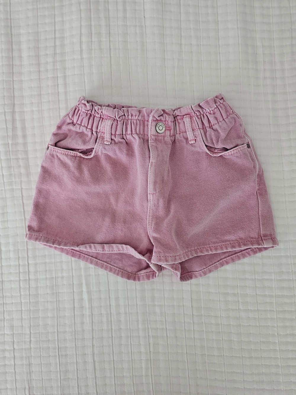 Zara Pink Elastic Waist Corduroy Kids Shorts
